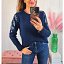 Jersey Azul flores grises